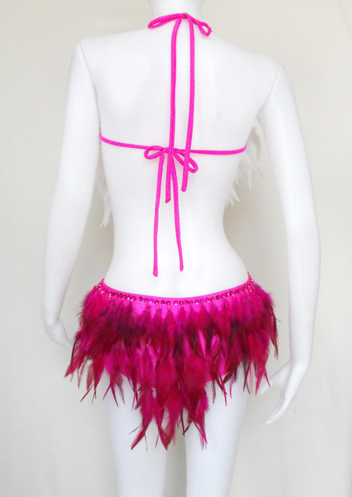 Da NeeNa L001 Feather Showgirl Latin Drag Leotard S M8  